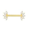 1 Peça Barra de Titânio para Mamilo com Argola Cristal CZ Banhada a Ouro com Escudo Pendurado Barra para Mulheres Piercing de Mamilo com Rosca Interna