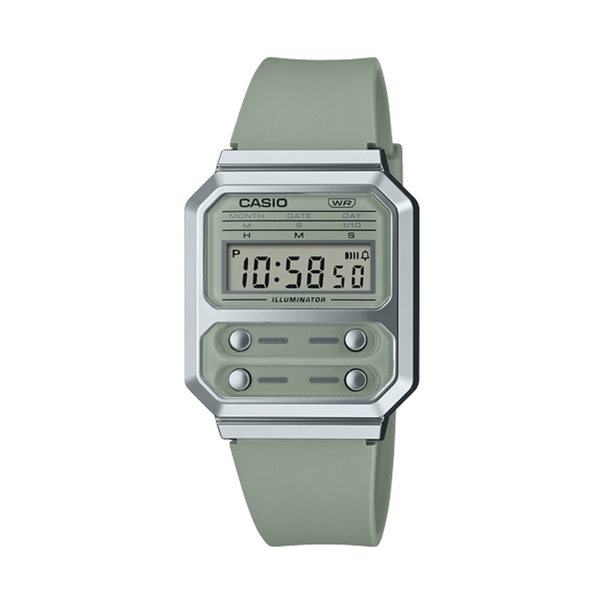 

Часы унисекс Casio F100 TRIBUTE – ЗЕЛЕНЫЙ ШАЛФЕВЫЙ (Ø 40 мм) TU прозрачный