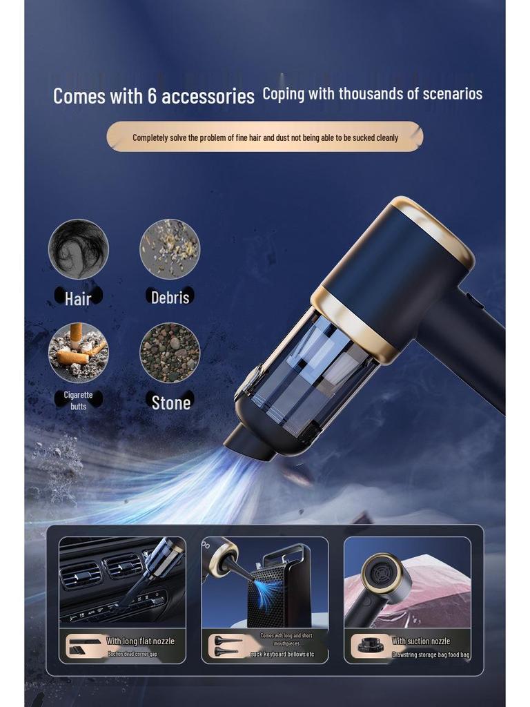 Wireless Dual-Use Car & Home Mini Vacuum Cleaner and Blower