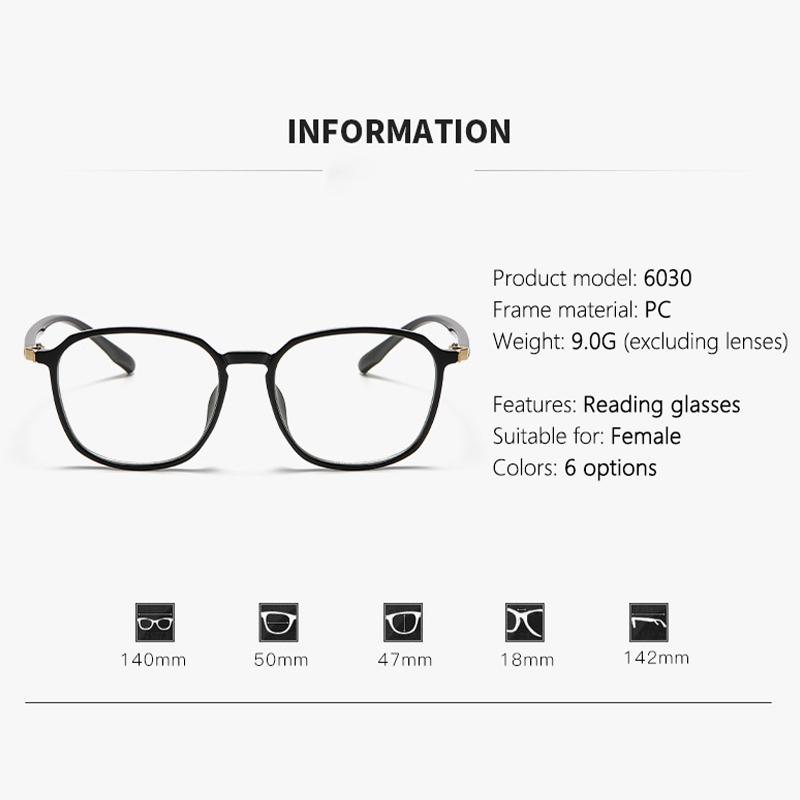 Anti-blue Light Reading Glasses Portable And Fashionable For The Elderly Ladies' Round-frame Single-lens Presbyopia Glasses
