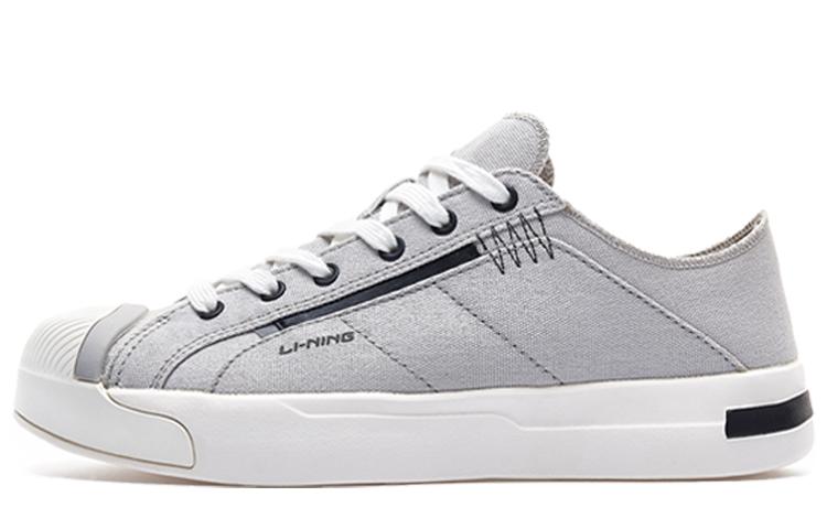 Li Ning Скользкие, износостойкие, легкие, дышащие низкие кеды Мужские Серый Белый AGCQ037-5 40