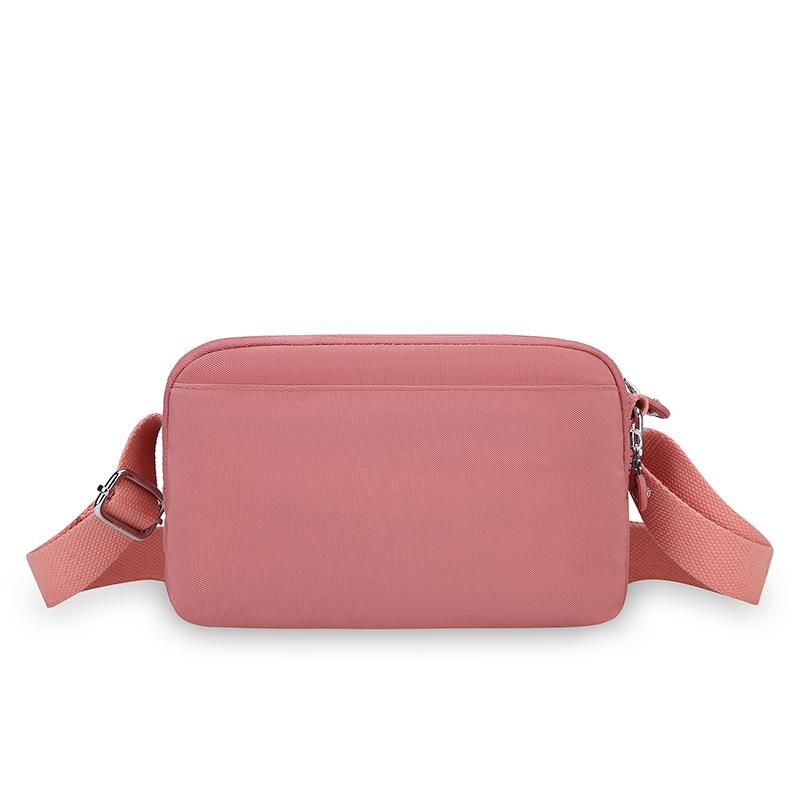 Nylonová crossbody taška s více kapsami, dámská lehká malá taška přes rameno