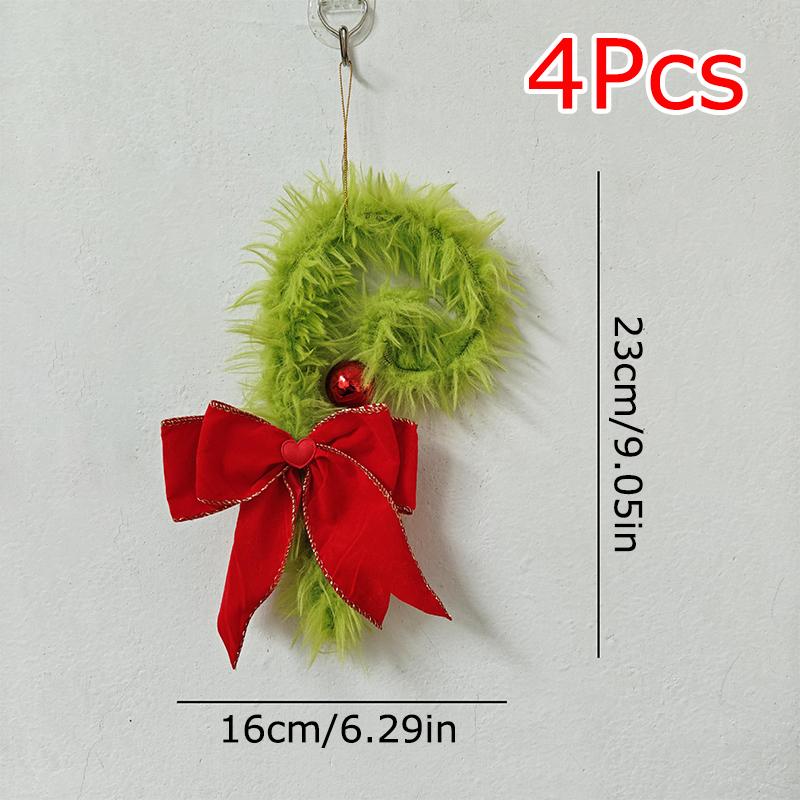 

4 шт./уп. Многоразовый декоративный подвес для дверной ручки в виде бабочки, подарочный, для украшения рождественской елки, железный, цветной флис, 23 см