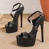 Eilyken Fashion Open Toe Buckle Strap Women Sandals Summer Chunky Platform Super Stiletto High Heels Nightclub Shoes