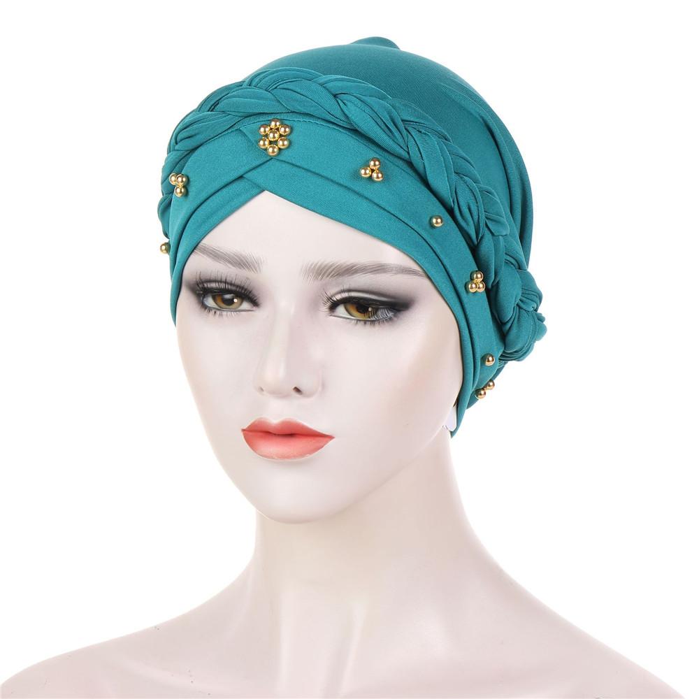 Indian Turban Muslim Women Hijab Floral Printed Hat Cancer Chemo Cap Islamic Hair Loss Cover Beanie Bonnet Head Scarf Pleated