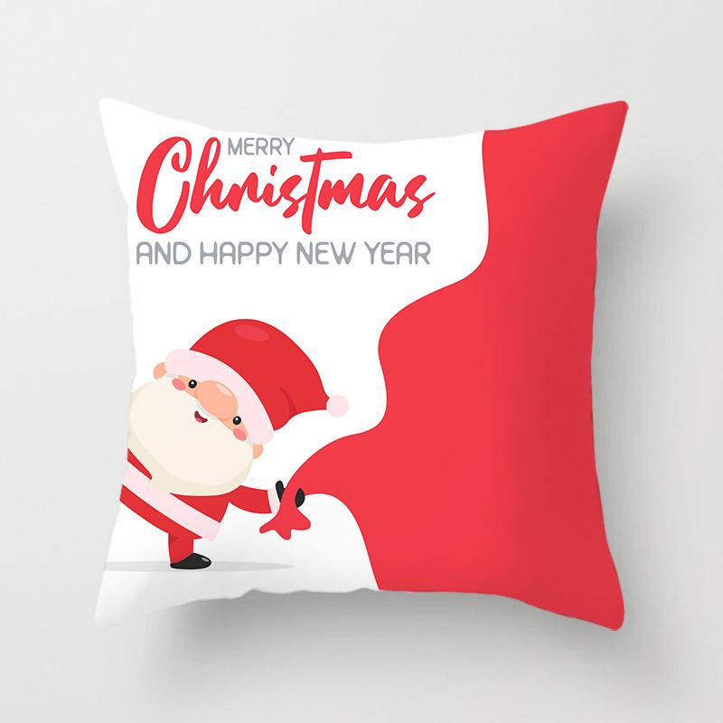 Cartoon Santa Claus Pillowcase Sofa Kids Room Decoration Merry Christmas Cushion Cover