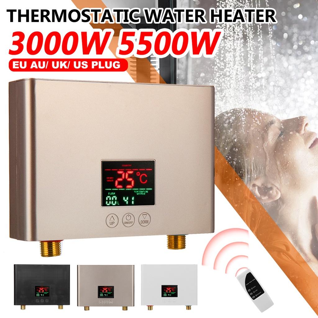 5500W Instant Constant Temperature Electric Water Heater Tankless Quick Hot Shower Bathing Machine for Home Kitchen White/ Black/golden 110V
