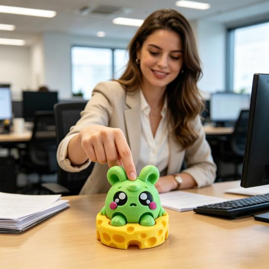 1/3 Stück 3D-gedrucktes Tier-Klicker-Spielzeug Cartoon-Maus Frosch Biene Dekompressionsknopf Fidget-Spielzeug Angst Stressabbau Schreibtischspielzeug