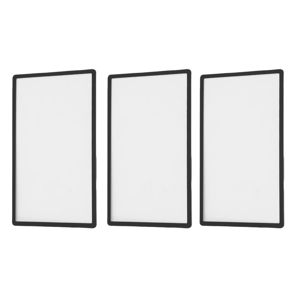 3Pcs Upper Top Screen Lens Replacement Plastic Cover for 2DS Handheld Game Console LCD Screen Parts Accessories Black