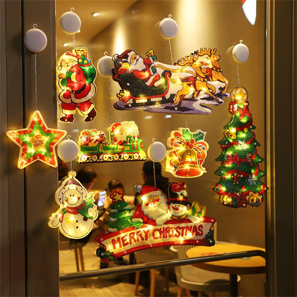 Christmas Window LED Silhouette Lights Festive Decoration Indoor (w/o Battery)