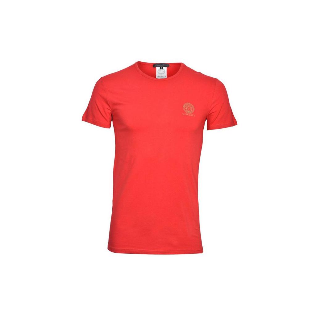 VERSACE T-Shirts Men's Red Crew Neck Moderate Straight Fit AUU01005-A232741-A1203