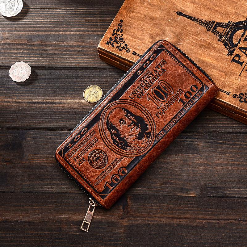 

Retro Men s Creative Long-Style Wallet - Customizable Clutch with Exclusive US Dollar Design
