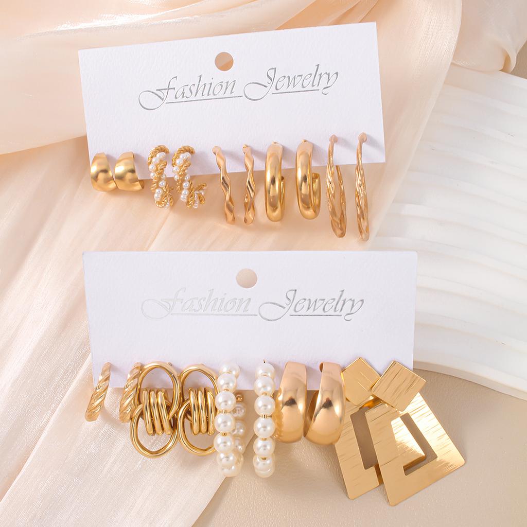 20Pcs Exquisite Simple C-shaped Twisted Hoop Earrings Set Punk Geometric Earrings Charming Women's Wedding Party Dating Zircon