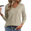 Women's Fashion Round Neck Pullover Sweater Casual Versatile Solid Color Knit Top