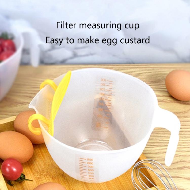 Measuring Cup Baked Egg Beating Bowl Handle Bowl with Drain Plastic Material
