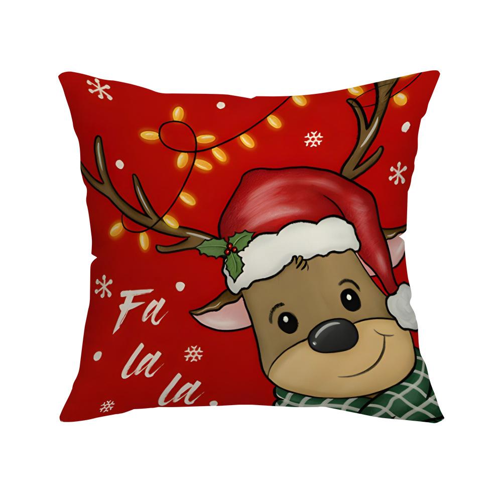 

New Red Christmas Santa Claus Elk Home Decoration Pillow Cover 45*45