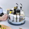 T02C!Kitchen Spice Storage Tray Rotating Cosmetic Organizer Box 360-Degree Rotation Tray Bathroom Storage Organizer