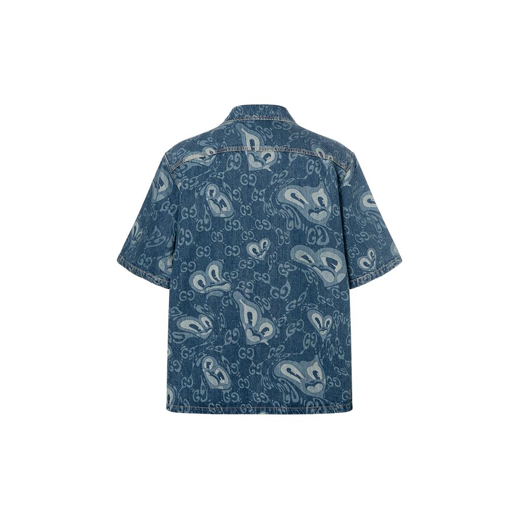 GUCCI Shirts Men's Dark Blue Lapel Moderate Other 783811-XDCXR-4759