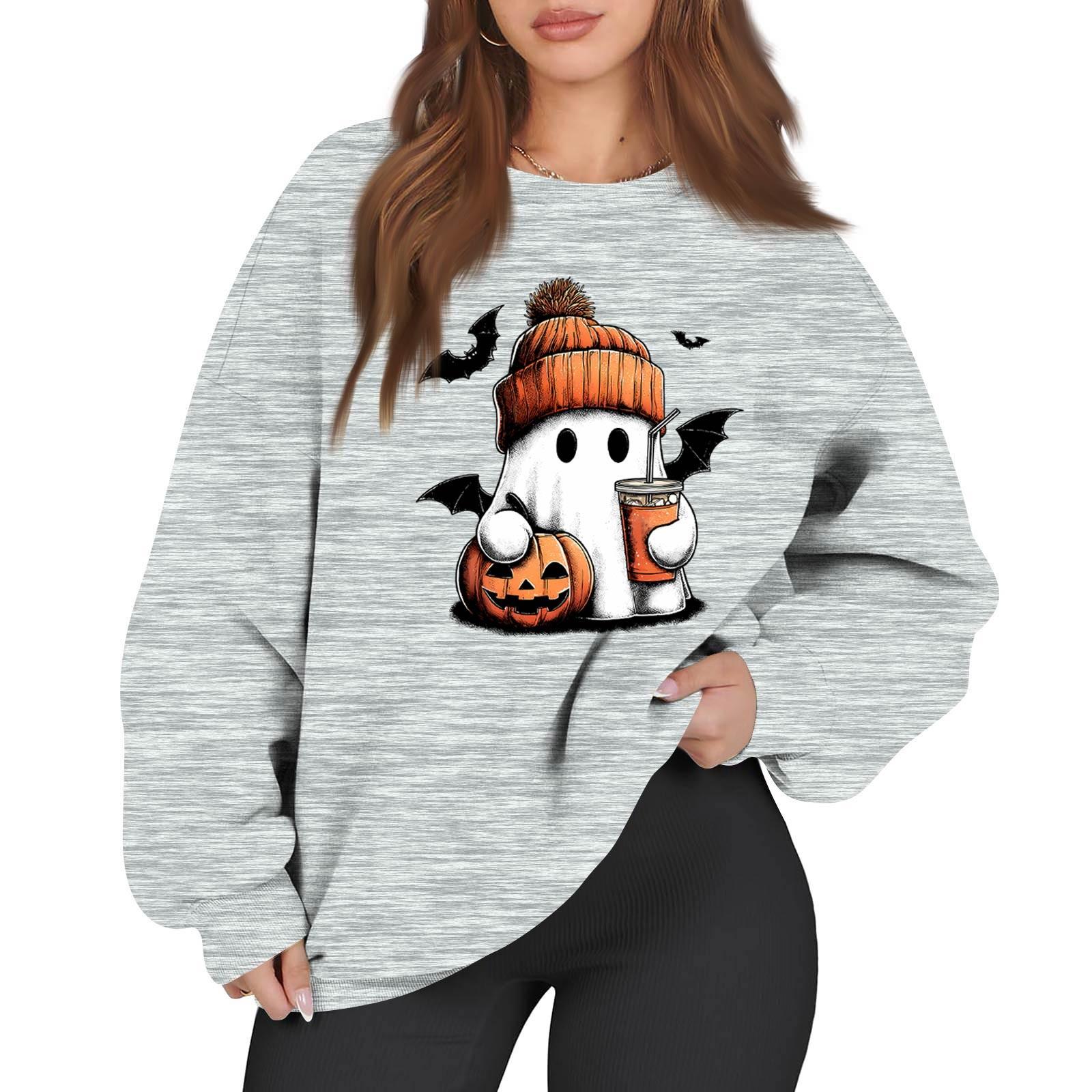 

Жіноча повсякденна модна толстовка з різдвяним принтом і круглим вирізом з довгим рукавом XL