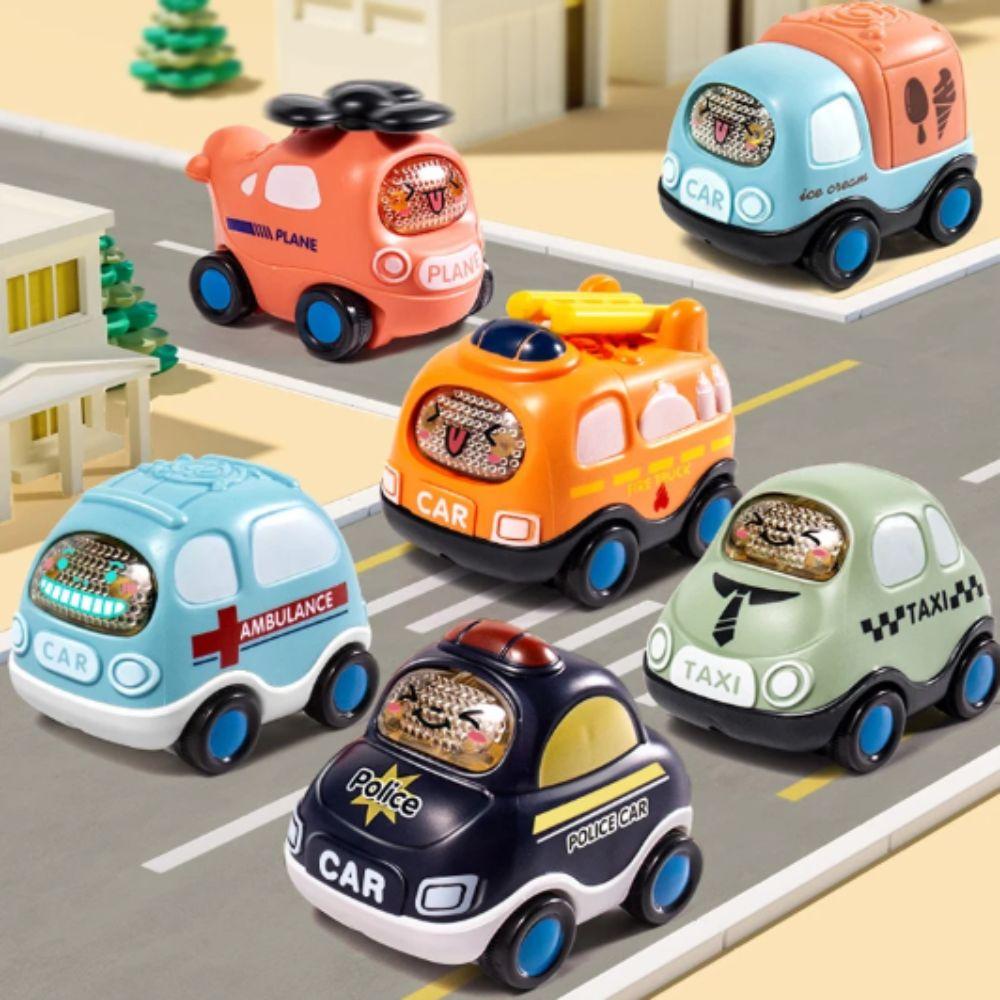 Sound Display Pull Back Car Anti-Collision Mini Car Vehicle Models Educational Toy  Birthday Gift