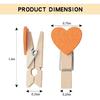 1.4 Inch Colored Wooden Heart Clothesp - 50Pcs Mini Cute Heart Clips, Small Clothes P for Photos, Classroom, Valentine's Day, Small Clips for