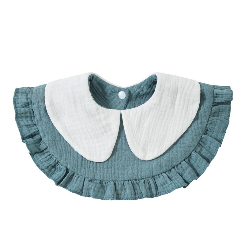 Newborn Baby Baby Stuff Items Gauze Bibs 4 Layer Pure Cotton 360 Degree Round Solid Color Infant Burp Cloth Apron Children Gifts