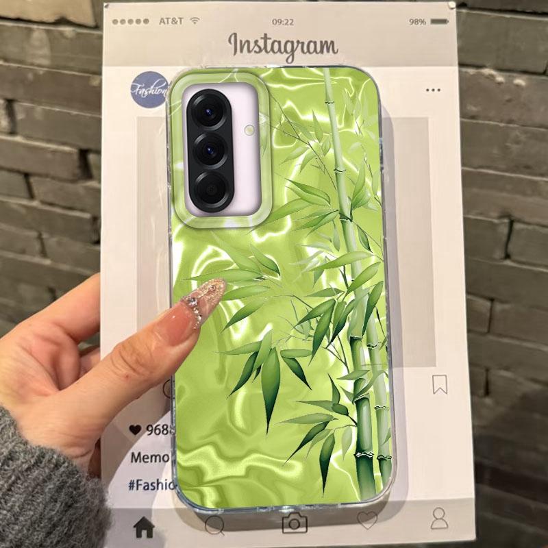 Bamboo Leaf Flower Girls Case For Samsung Galaxy A56 A16 A26 A36 A06 A55 A35 A25 A15 A12 A32 A54 S24 S25 S22 S23 FE Fundas Cover