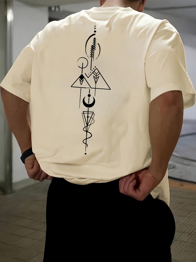 Unique Geometric Print 100 Cotton Men Woment Tshirt Summer Autumn Daily Outdoor Sports Party Casual Loose Street Short Sleeve