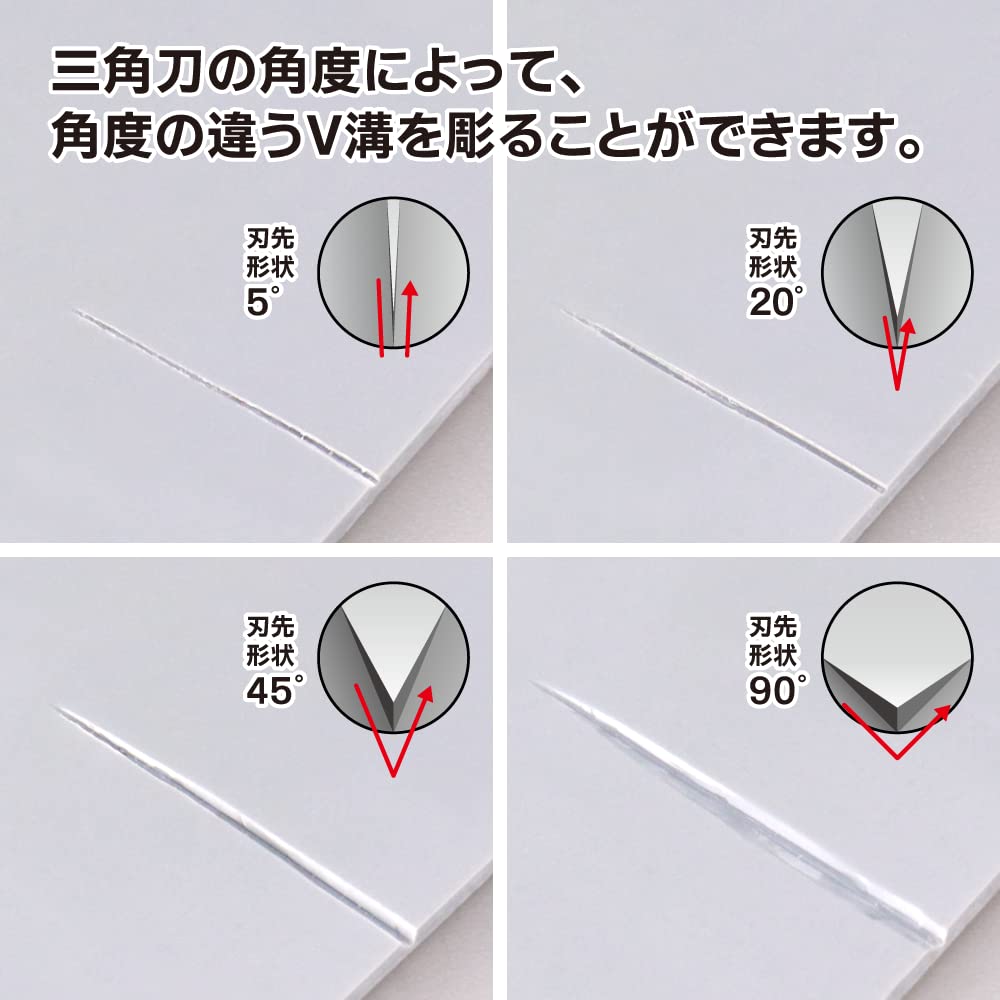 GodHand Bit Blade Triangular Knife Set of 4 Hobby Tools (GH-BBS-05-90)