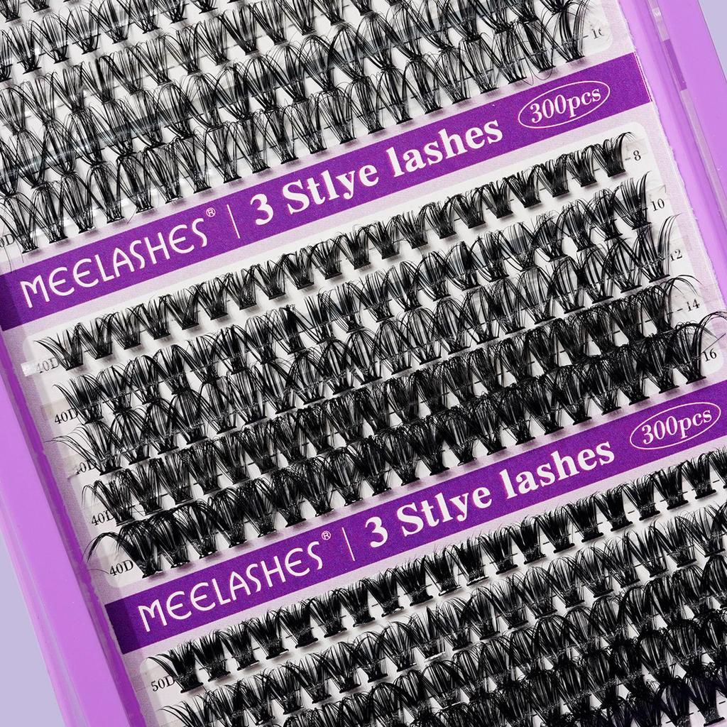 Cross-Border DIY Individual Cluster Lashes: Dense, Thick, Long, Root-by-Root, Clear Mixed, Large Capacity.