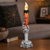 Dynamic Visual Halloween Props LED Ghost Candle Light, Spooky Hand Lamp Skull Ornaments Tabletop Decor, Horror Light for Party Haunted House