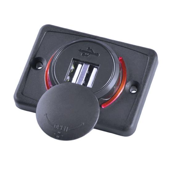 Dual USB Car Charger Socket 3.1A Power Outlet Dual Port Quick Car Charger Adapter with LED Indicator 12V-24V Fast Charging Station for Phones Tablets