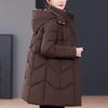 Middle Age Winter Long Coat Female Plus Size Parkas Hooded Elegant Thick Warm Woman Jackets