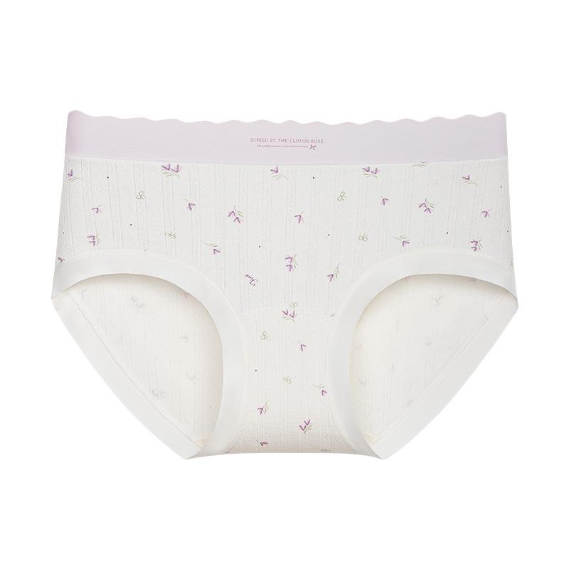 Women's Spring and Autumn Printed Cotton Gentle Small Floral Traceless Underwear