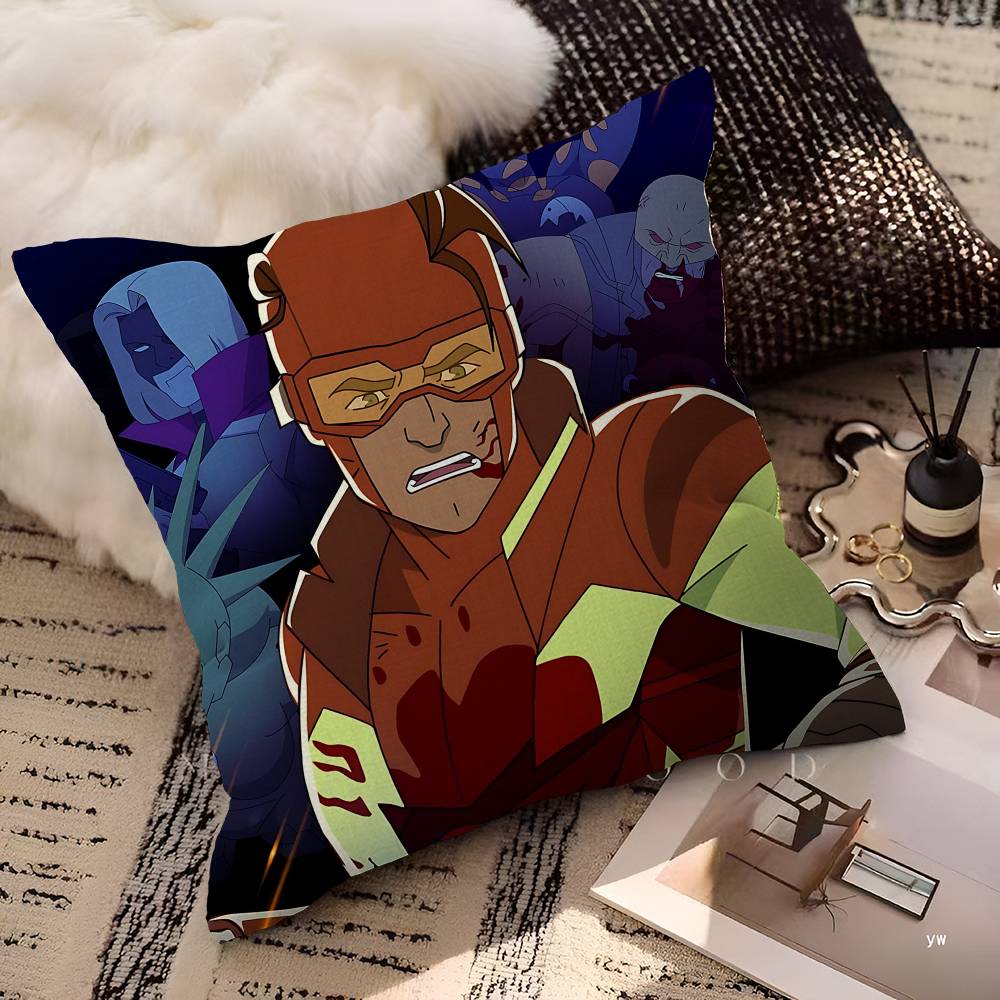 Animation Superhero I-Invincible Cartoon Decorative Room Aesthetics Pillow Case Home Decor Bedroom Bed Couch Pillow Cover 45x45