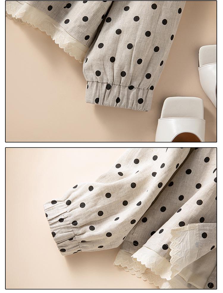 Women's Retro Polka Dot Loose Cardigan - Plus Size Long Sleeve Casual Top