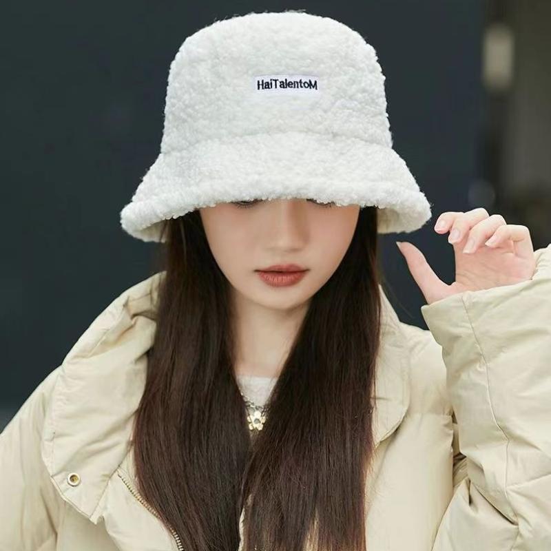 Autumn and Winter Women Warm Fisherman Cap Embroidered Letters Outdoor Windproof Fashion Caps