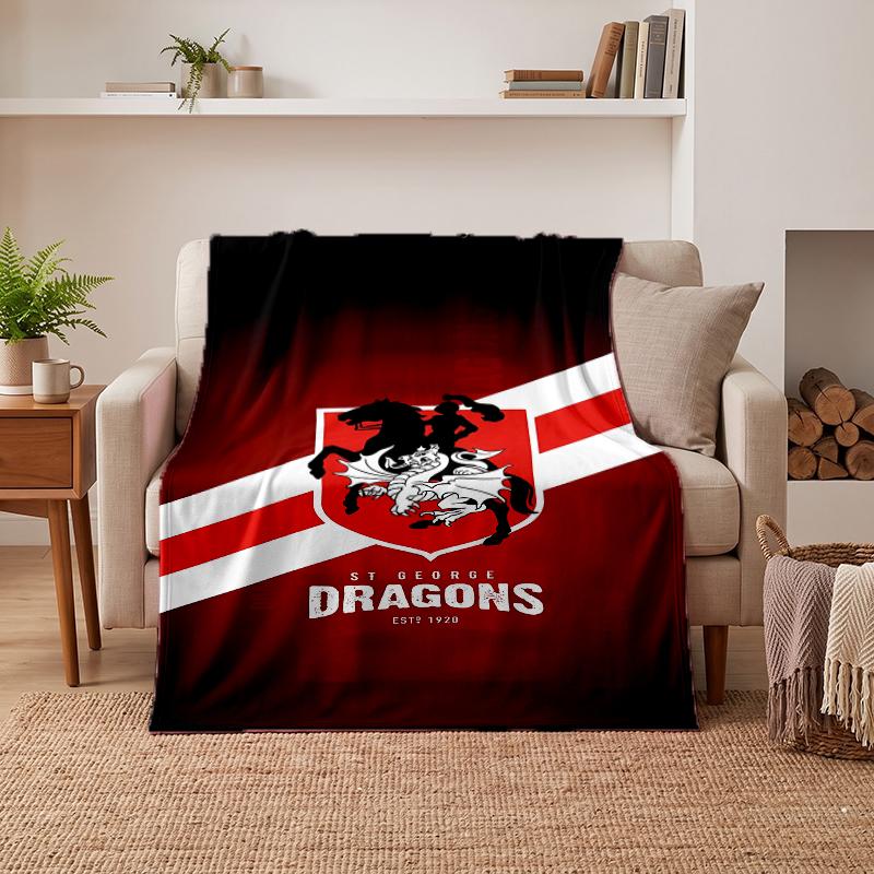 St George Illawarra Dragons Soft Warm Flannel Blankets Comfortable Blanket for Home Decoration Gifting