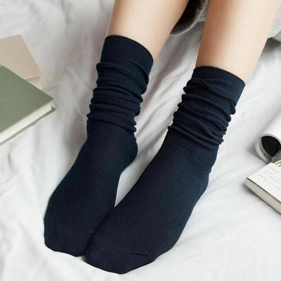 Mode Mädchen Frauen Weiche Strick Socken Lässige Baumwollmischung Mittelrohr Strümpfe