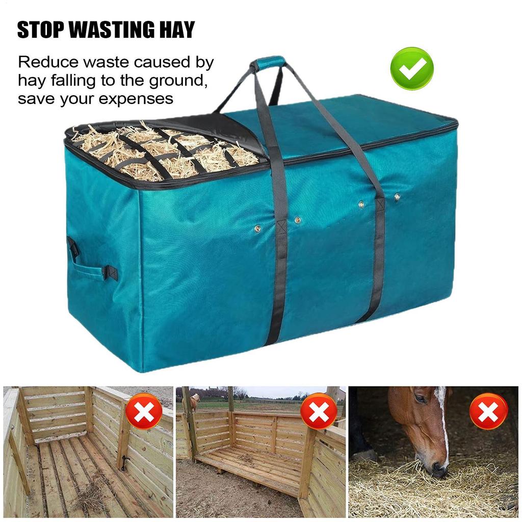 Horse Hay Bag Hay Feeder Hangable Storage Supplies Bag Feeder Tote For Livestock Barn Cattle Goat Horses Sheep Stalls