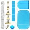 Harz Diamantmalerei Stift Set mit 6 austauschbaren Metallspitzen 6 Wachsblöcken 2 Sortierschalen und Bohrmatte für 5D Diamantmalerei Bastelbedarf