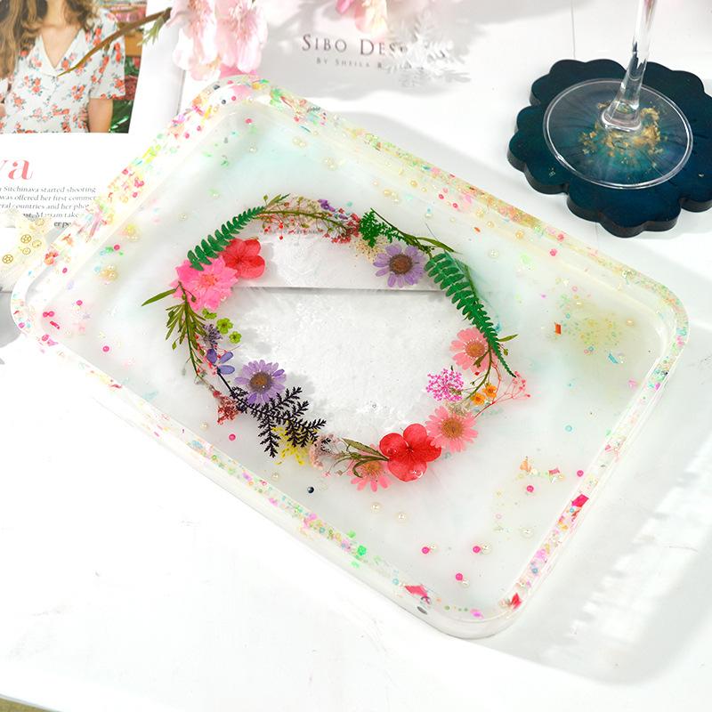 Rectangle Pot Tray Epoxy Resin Mold Storage Plate Dinner Dish Tray Mold Large Plate Resin Casting Silicone Mold Craft