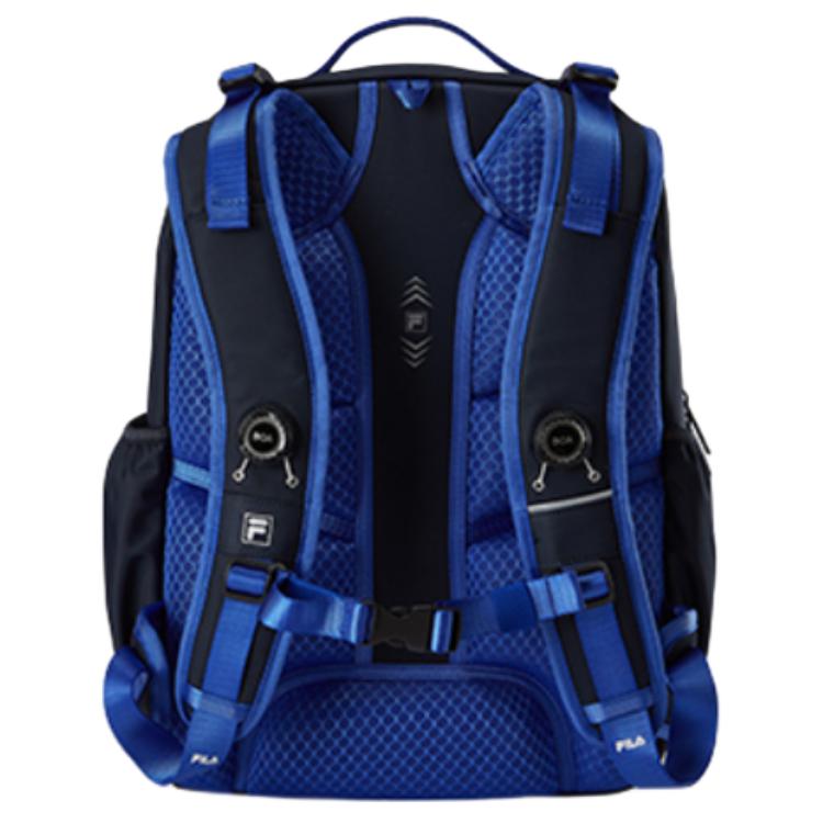 Fila Casual Versatile Nylon Backpack Kids Backpack Deep-Black Legendary-Blue Fragrant-Color K18B521107F
