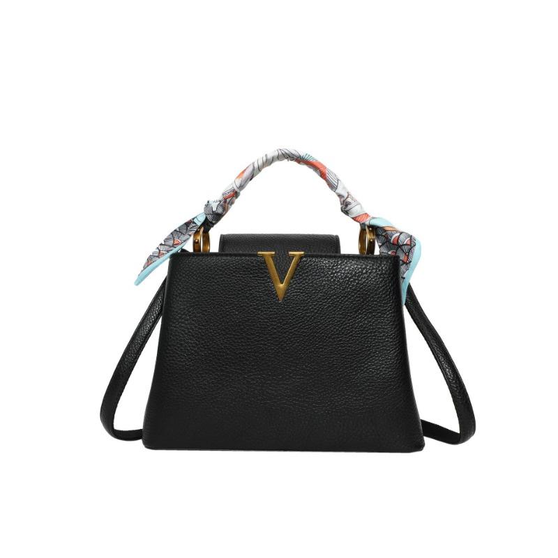 

Модная сумка с узором личи, новая универсальная сумка через плечо большой вместимости чёрный