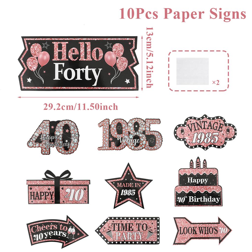 Black Gold Birthday Decor Rose Gold Birthday Party Sign Party Decorations Happy 18th 30th 50th Birthday Party Decorations Signs