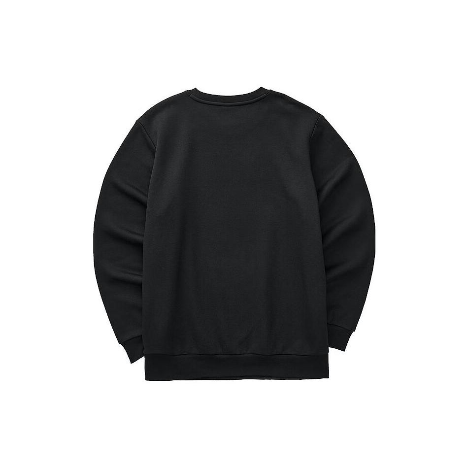 Skechers Letter Round Neck Knitted Fleece Pullover Sweatshirt Unisex sweatshirt Carbon-Black L423M173-0018