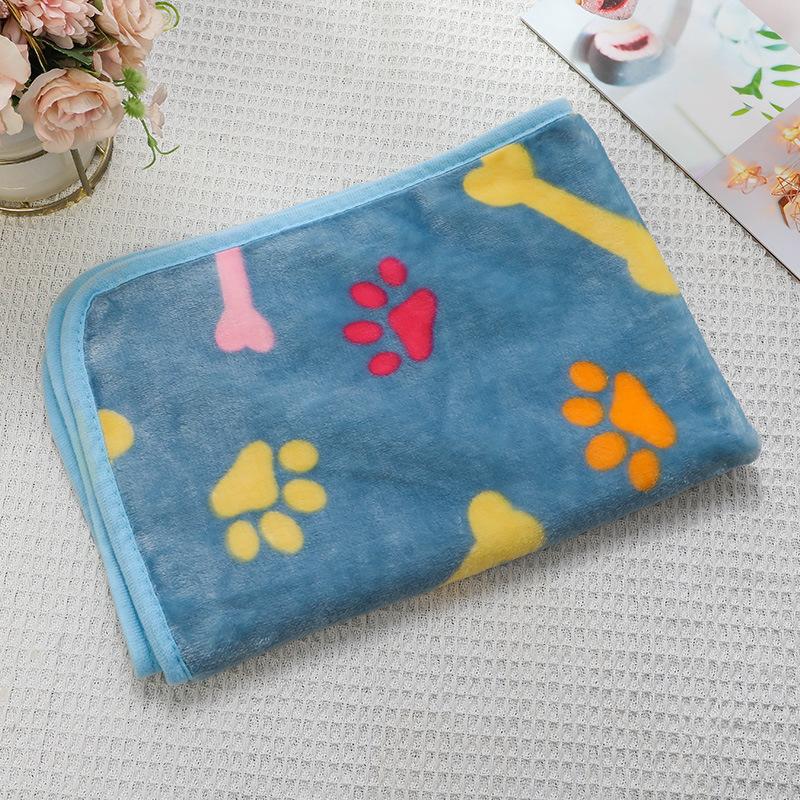 Dog Blanket Winter Autumn Warm Lightweight Soft Fluffy Coral Fleece Cat Puppy Bed Mat Pet Sleeping