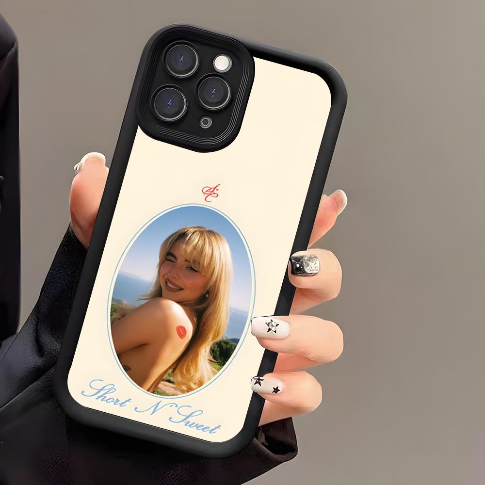 Please S-Sabrina C-Carpenter Phone Case For IPhone 17 Air 16 E 15 14 Plus 13 12 11 Pro Max Black Sky Eye Stepped Protective Case