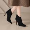 Fashion NEW Autumn Women Boots Genuine Leather Shoes for Women Pointed Toe Thin Heel Shoes Super High Heel Boots Daily Shoes Ankle Boots