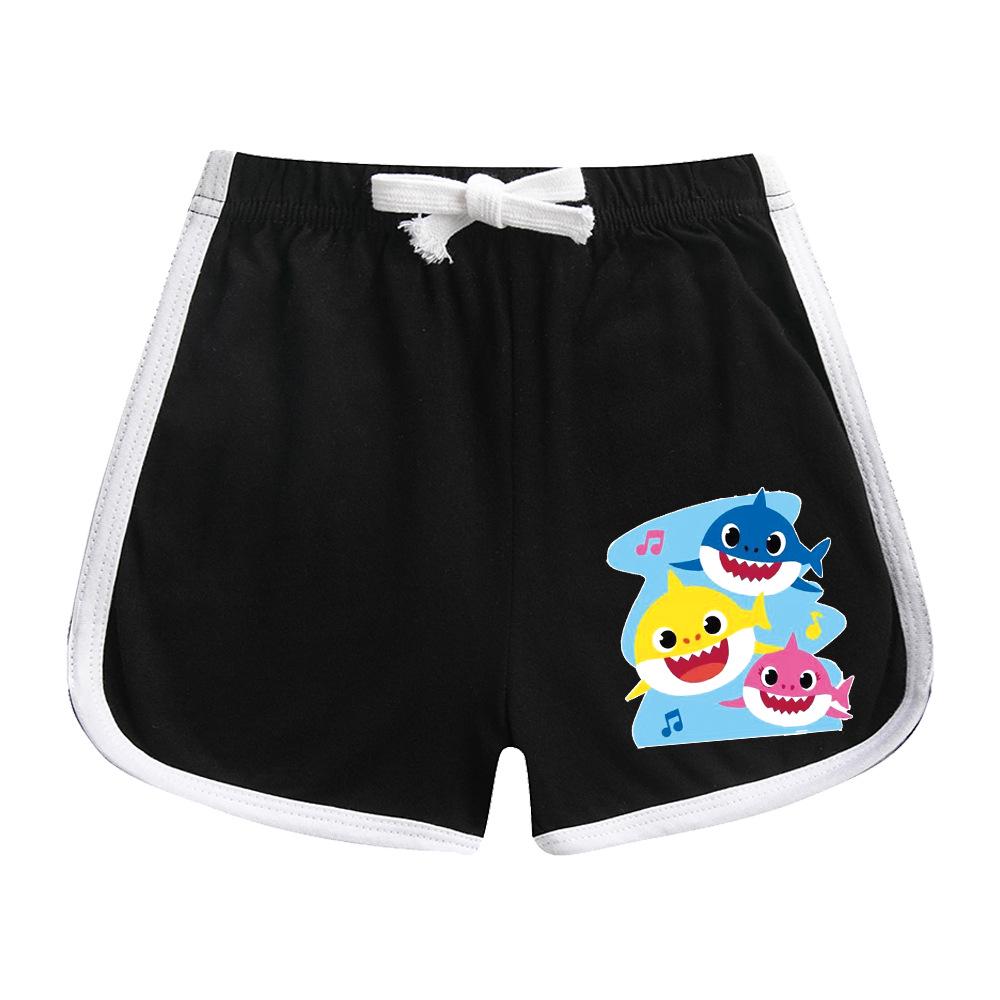 Kids' Baby Shark Summer Set 2024: Pure Cotton Cartoon T-Shirt & Shorts, Two-Piece Set